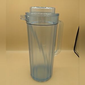 Vintage Tupperware Acrylic Preludio Blue Clear Pitcher & Stirrer Pre-owned 2 Qtr